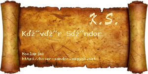 Kövér Sándor névjegykártya