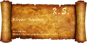 Kövér Sándor névjegykártya
