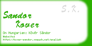 sandor kover business card